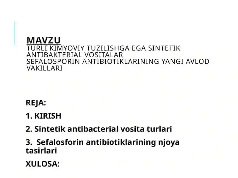 Antibakterial vositalar 2