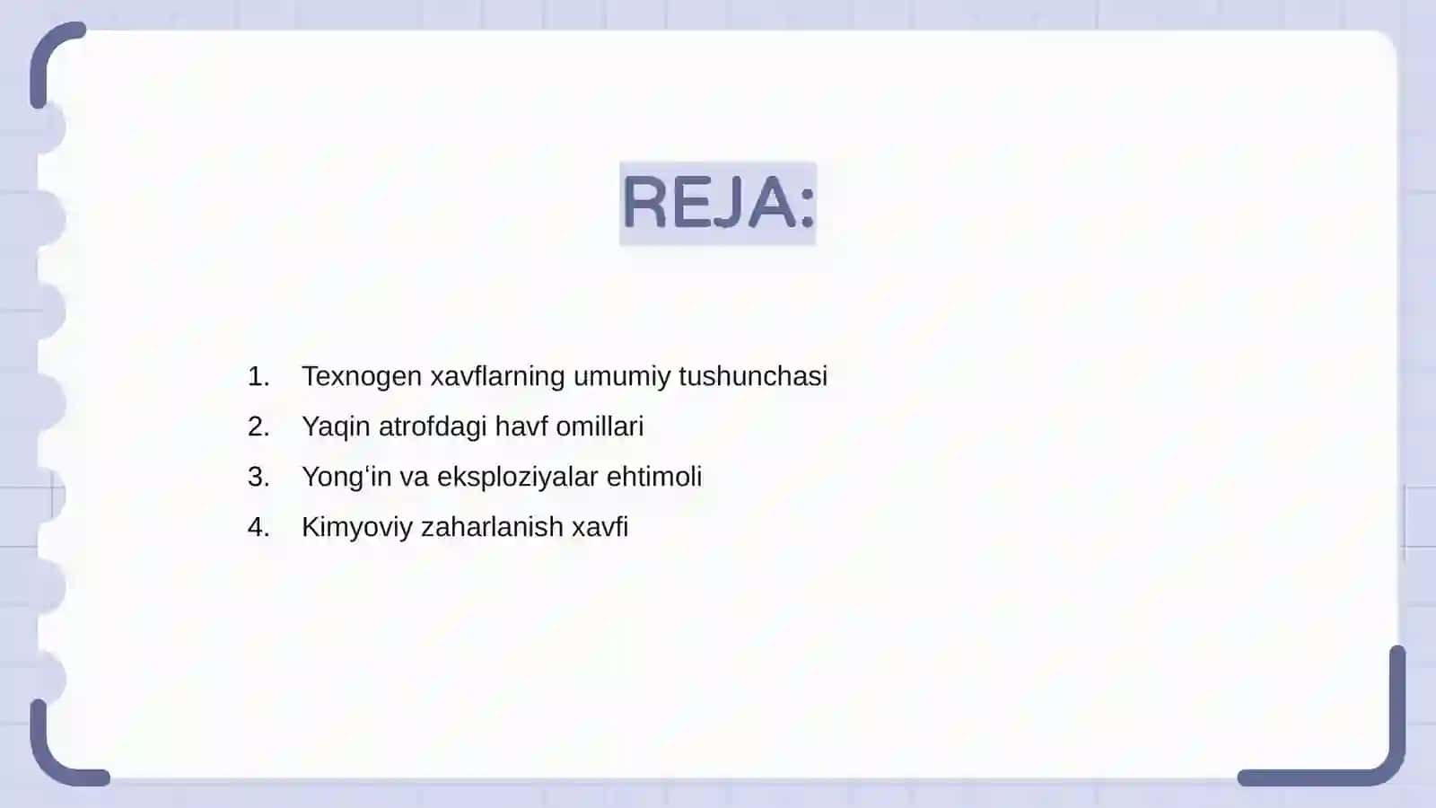 Texnogen xavflarning umumiy tushunchasi 2
