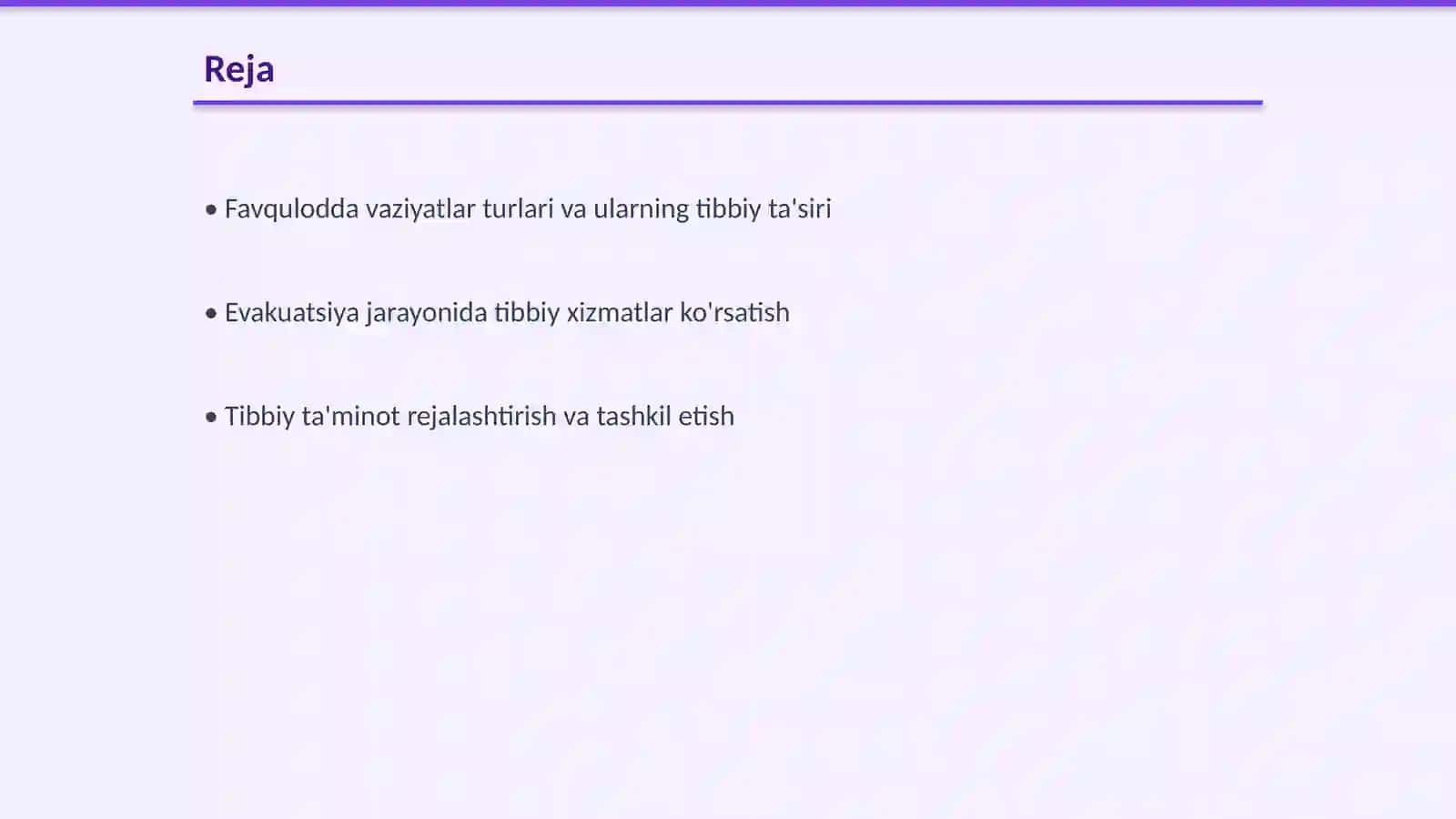 Evakuatsiyalash jarayonida Tibbiy Ta'minlash 2