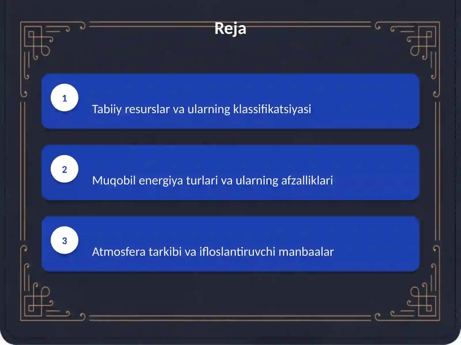 Tabiiy resurslar va ularning klassifikatsiyasi 2