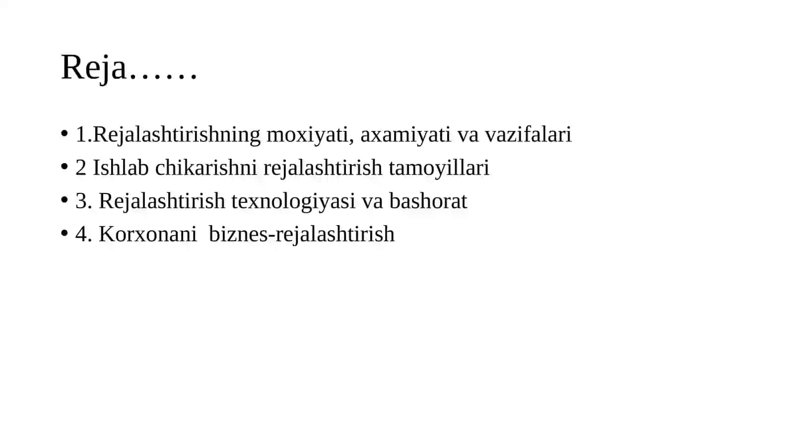 SANOAT KORXONALARIDA REJALASHTIRISH 2