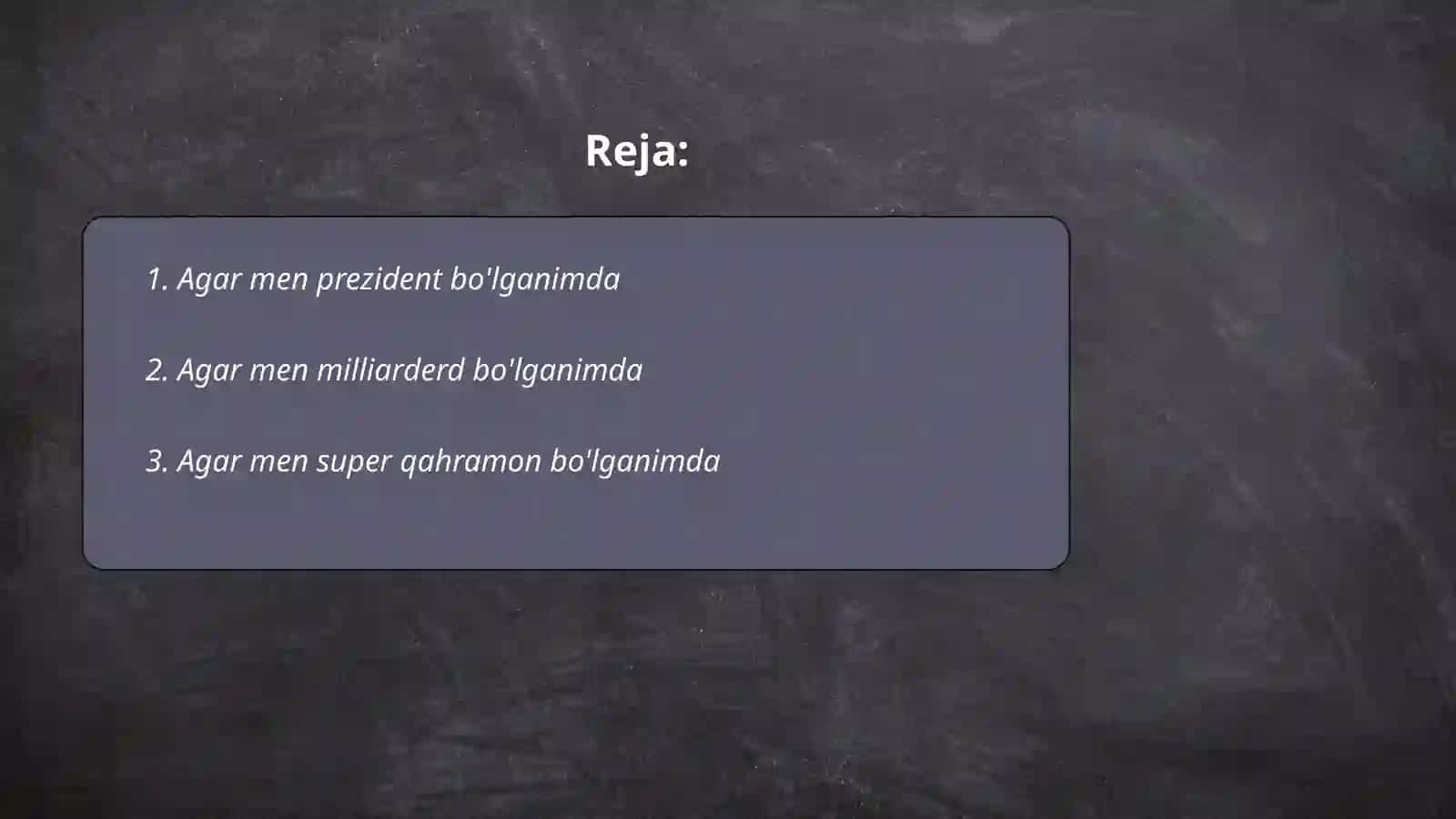 Agar men prezident bo'lganimda 2