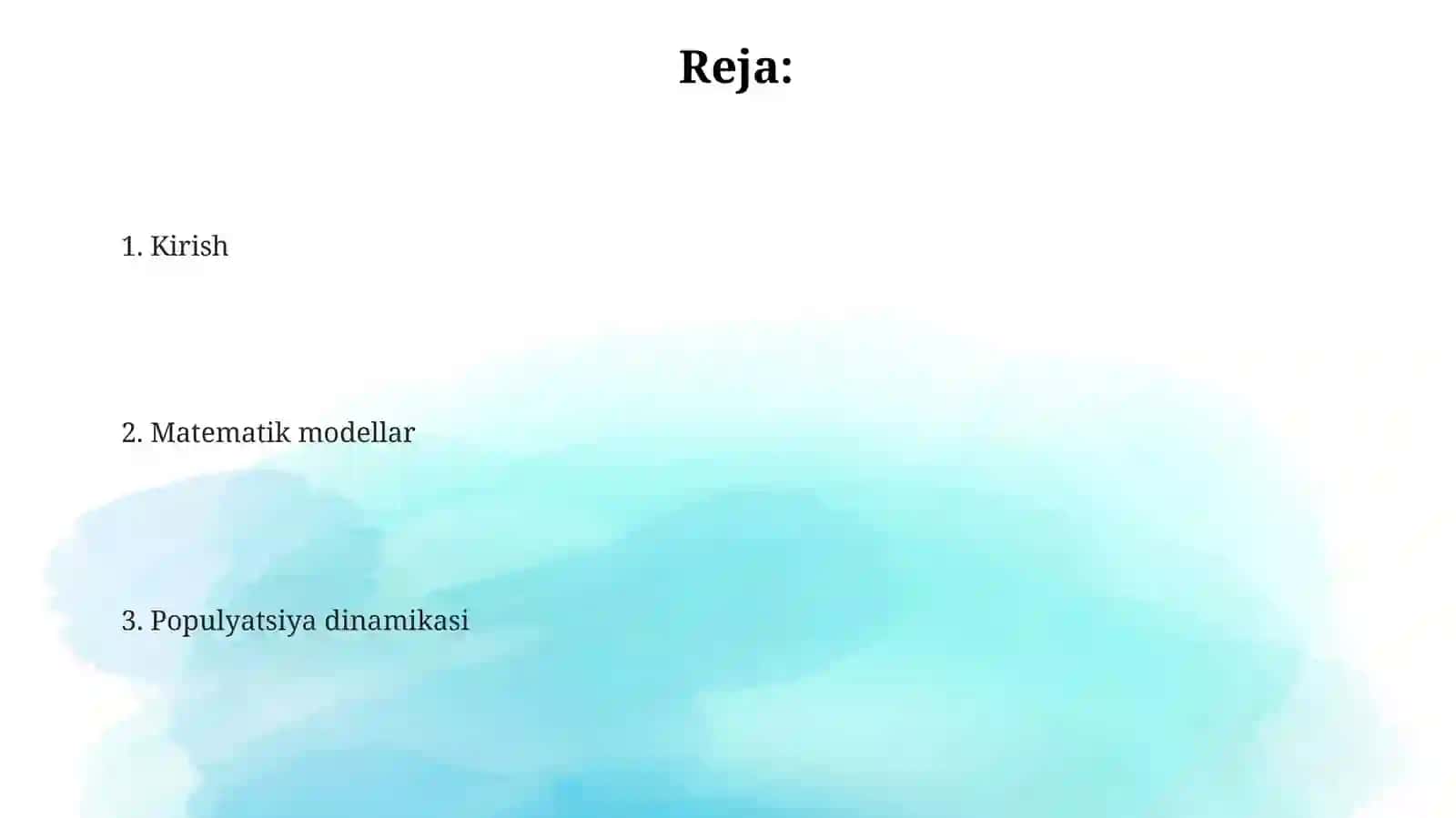 Biologiya va Tibbiyotda Matematika 2