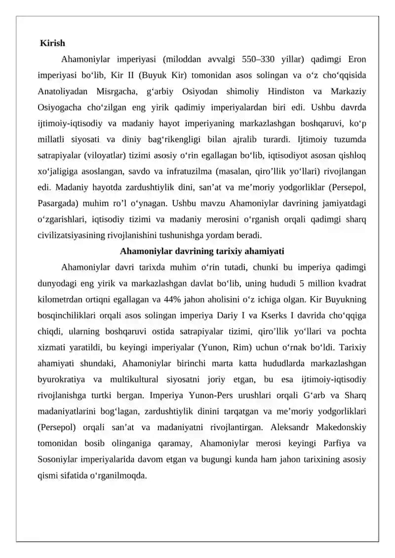 Ahamoniylar davrida ijtimoiy-iqtisodiy va madaniy hayot 2