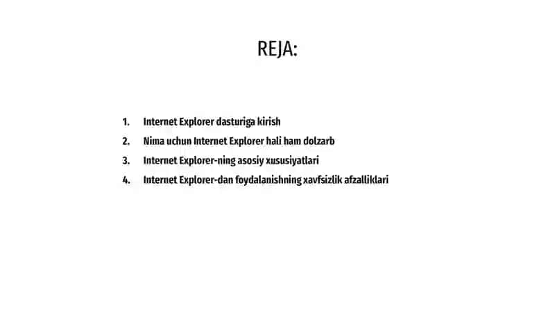 Internet Explorer brauzeridan foydalanishning ahamiyati va uning imkoniyatlari 2