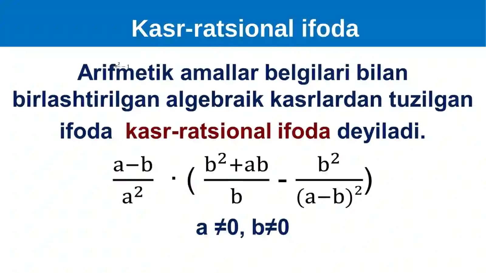 Kasr-ratsional  ifodalarni  ayniy  almashtirish 2