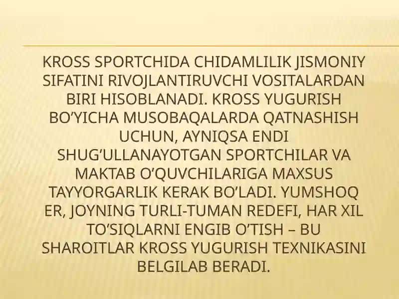 KROSS YUGURISH TEXNIKASI 2