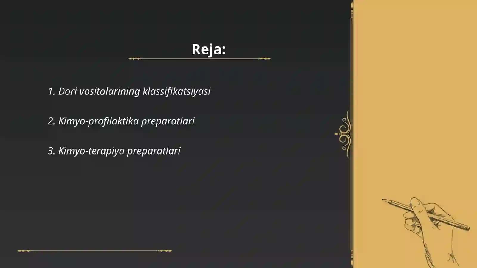 Dori vositalarining klassifikatsiyasi 2