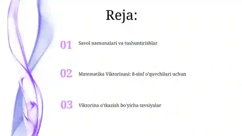 Matematika Viktorinasi: 8-sinf o'quvchilari uchun 2