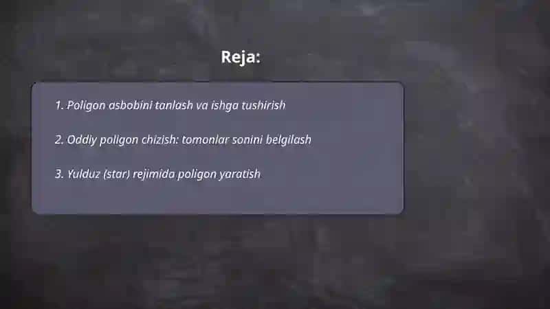 Corel Draw dasturida poligon uskunasi bilan ishlash 2