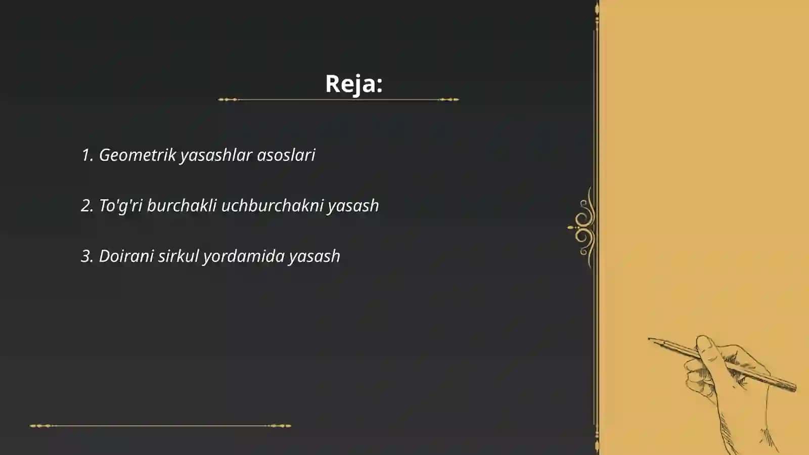 Yasashga doir geometrik masalalar 2