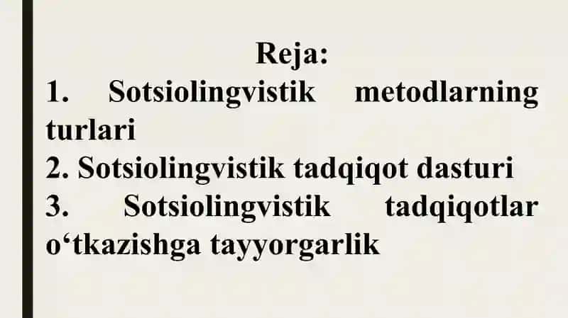 Sotsiolingvistik tadqiqot metodlari 2