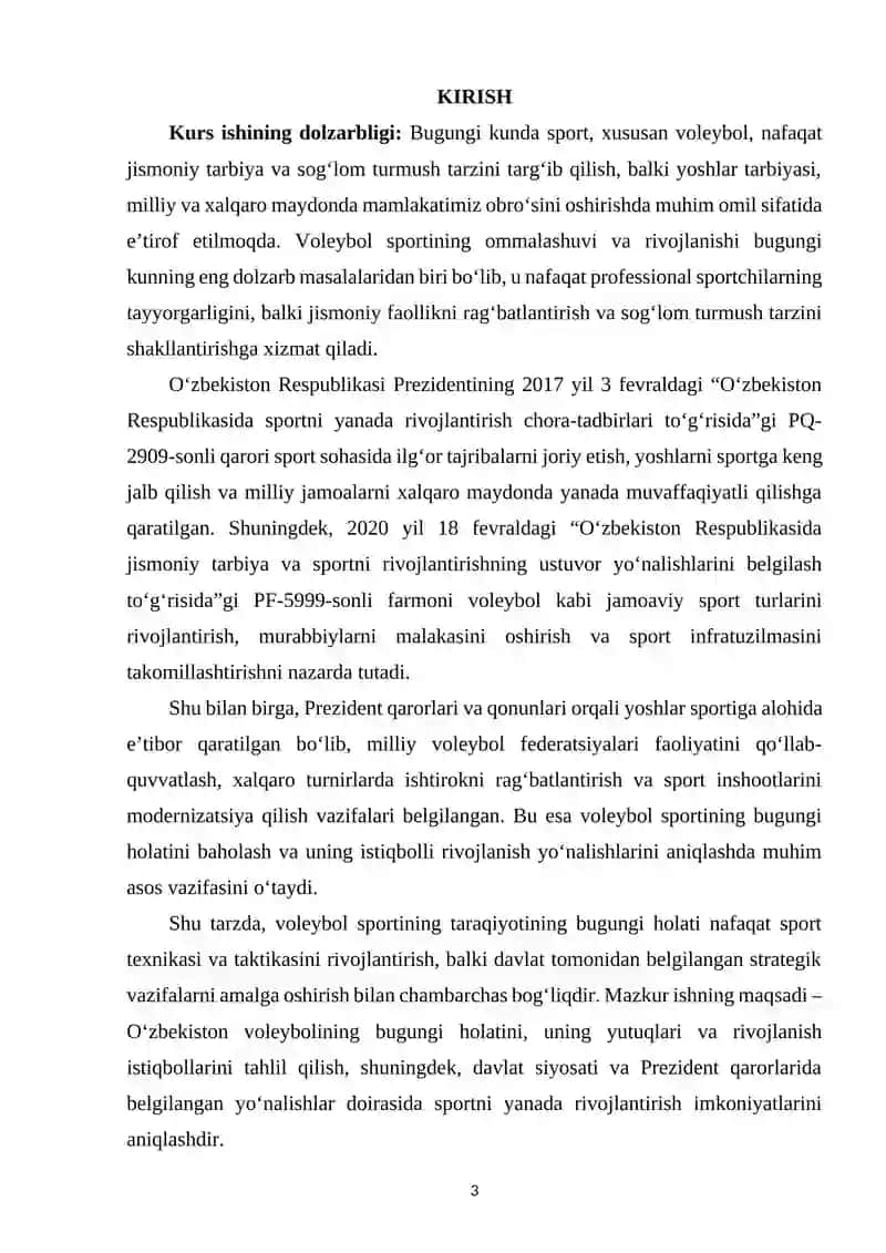 Voleybol sporti taraqiyotining bugungi holati 2