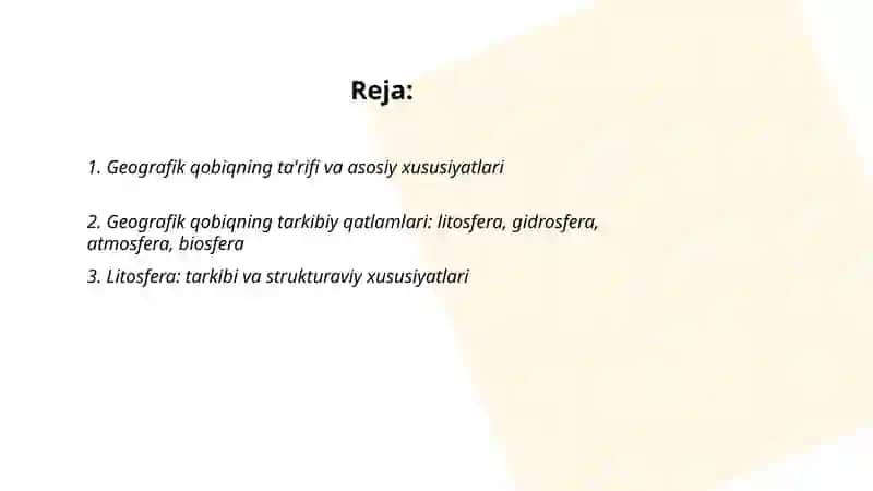 Geografik qobiq va uning tuzilishi 2