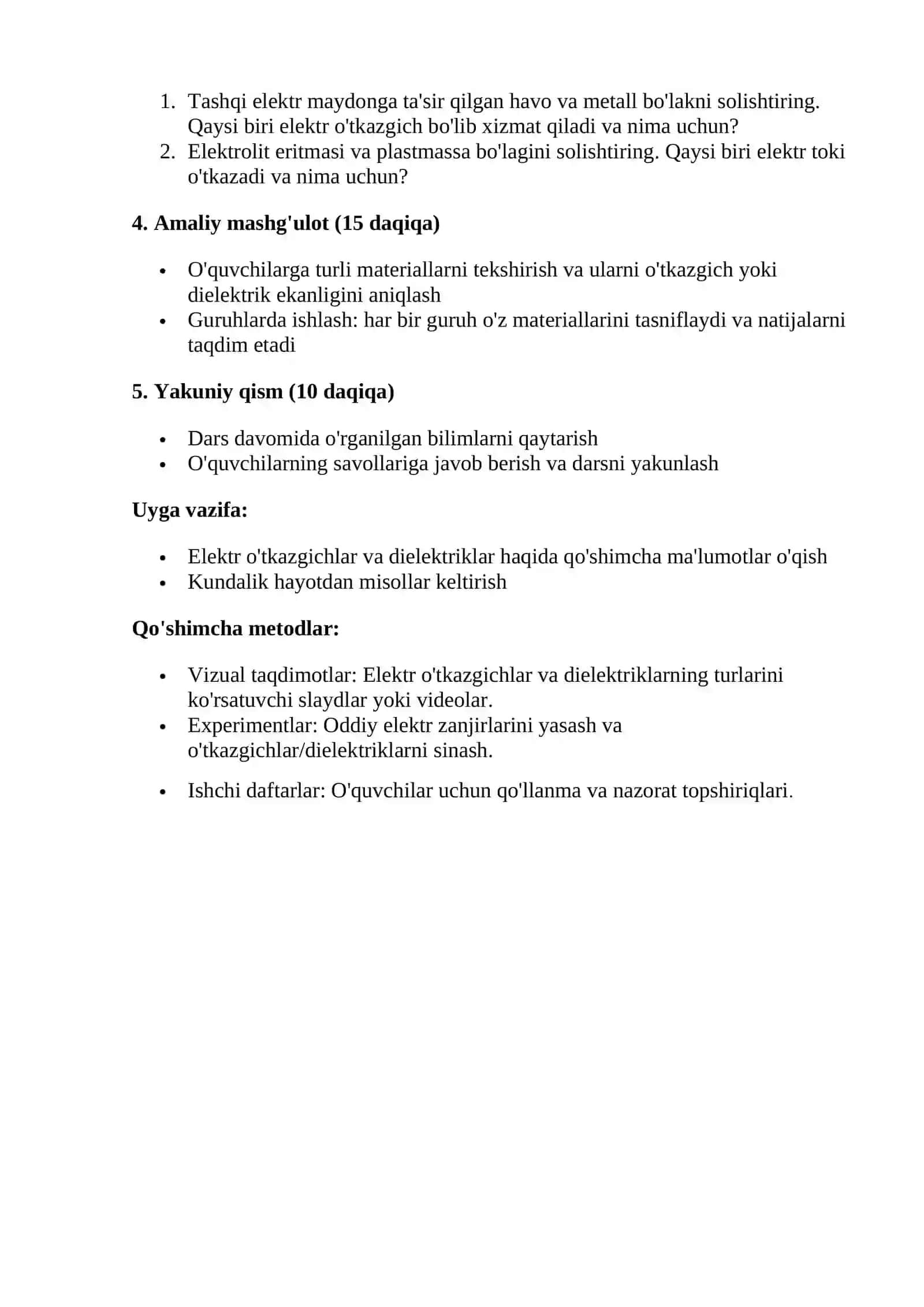 Elektr o'tkazgichlar va dielektriklar 2