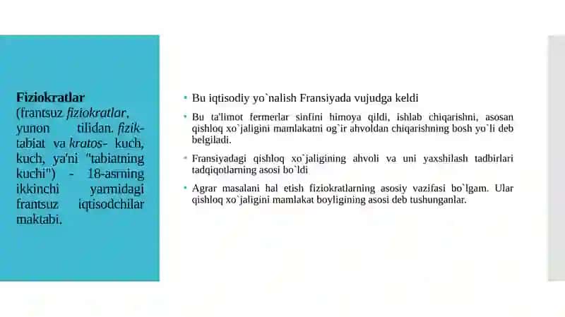Fiziokratlar Maktabi 2
