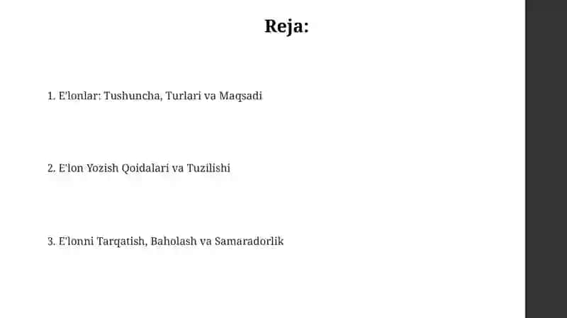 E'lon Ma'lumotnomasi 2