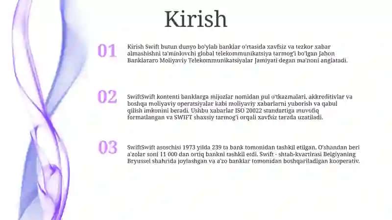 Swift Xalqaro ToʼLov Tizimi 2