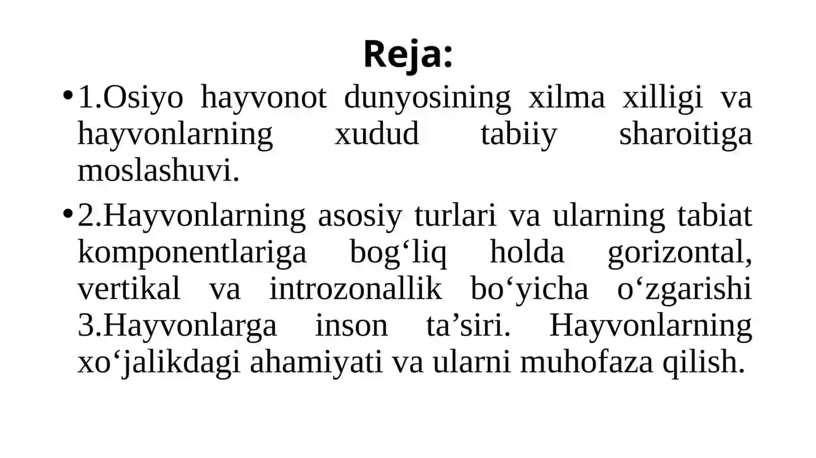 O‘rta Osiyoning hayvonot dunyosi 2