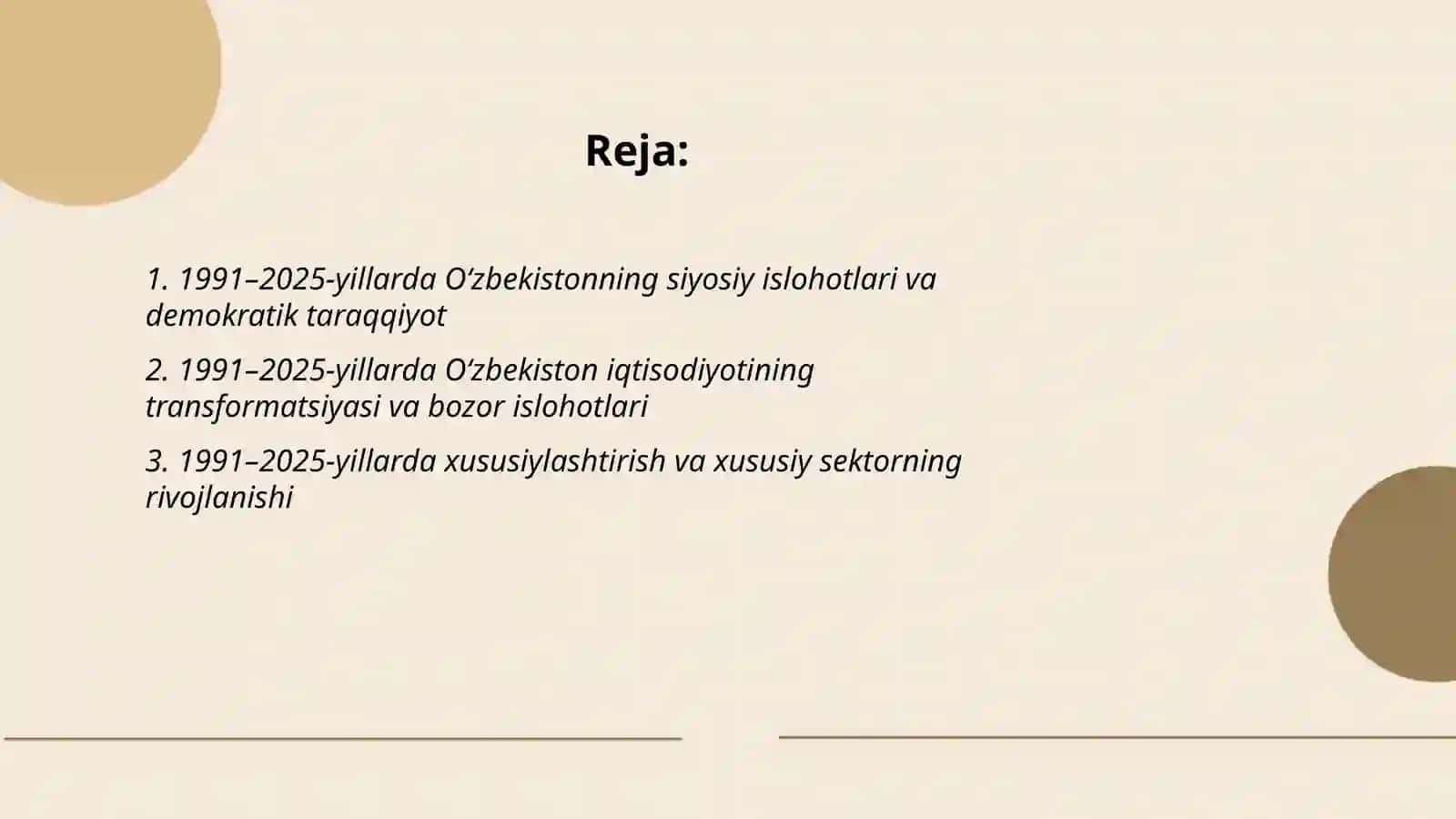 1991-2025-yillarda Oʻzbekiston va Jahon davlatlari taraqqiyoti 2