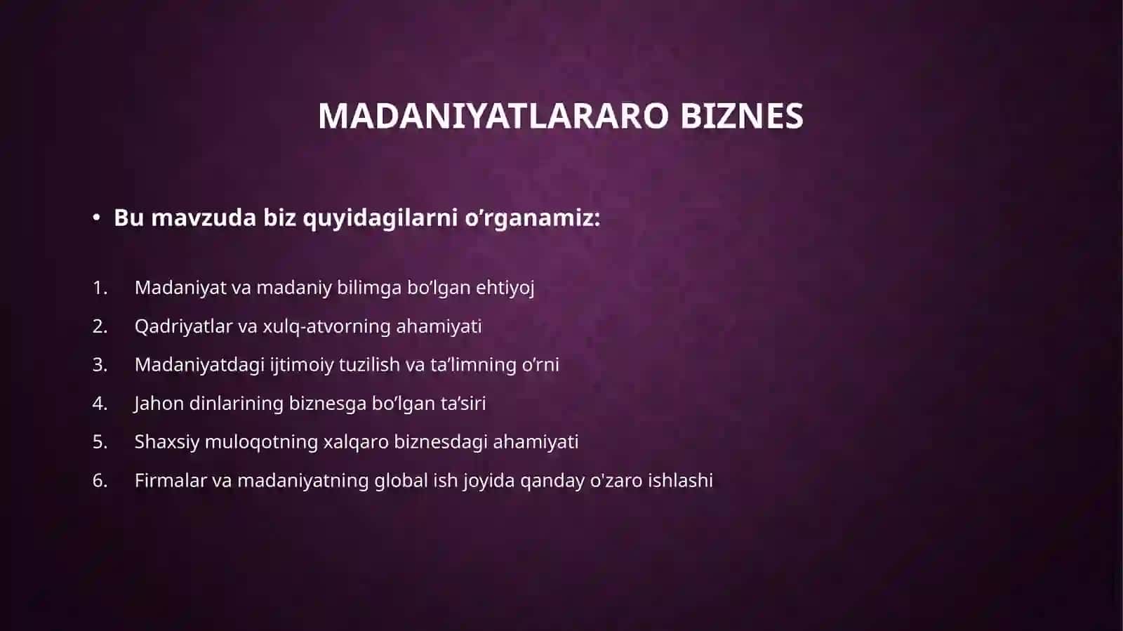 Madaniyatlararo biznes 2