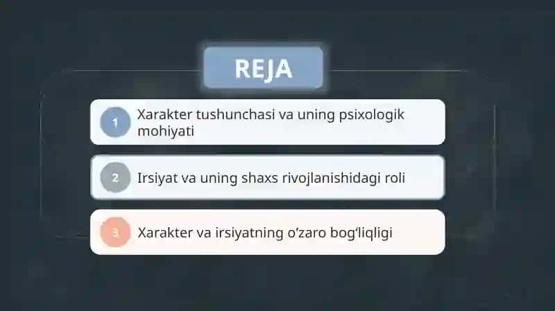 Xarakter va irsiyat SLAYD 2
