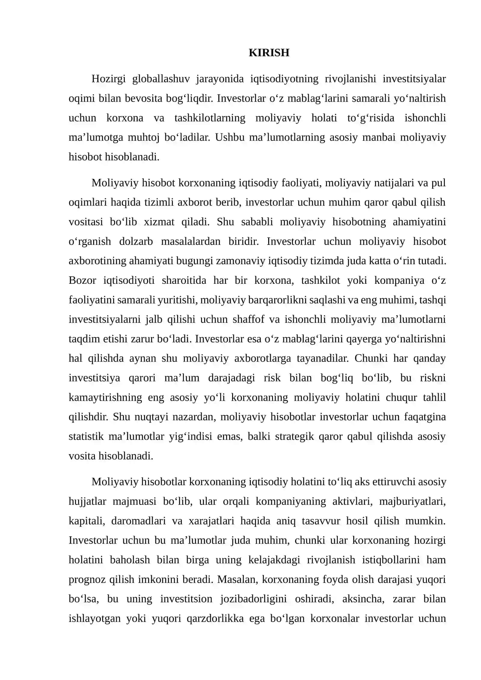 Moliyaviy hisobotning ahamiyati 2