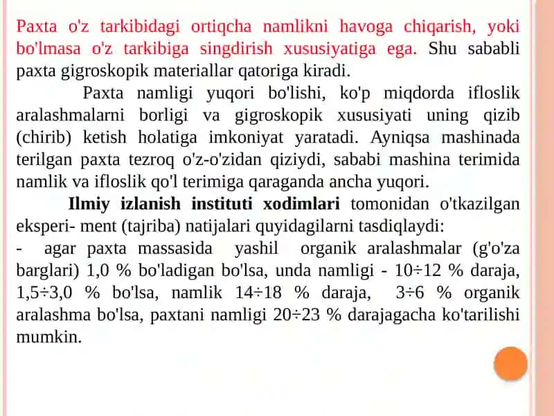 Nampaxtani quritish jarayoni 2
