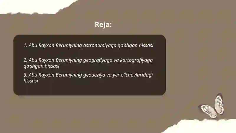 Abu Rayxon Beruniyning jahon sivilizatsiyasiga qoʻshgan hissasi 2