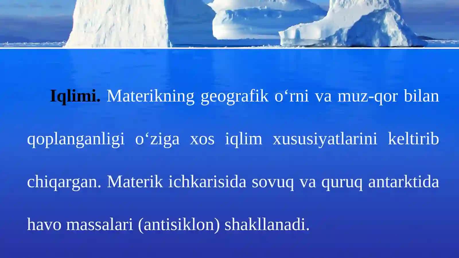 Antarktida Iqlimi va tabiat komplekslar 2