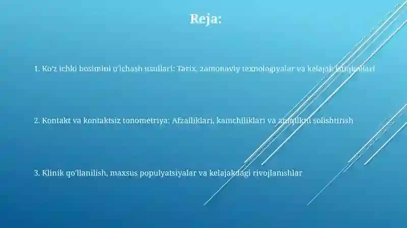 Kontakt va kontaktsiz tonometriya 2