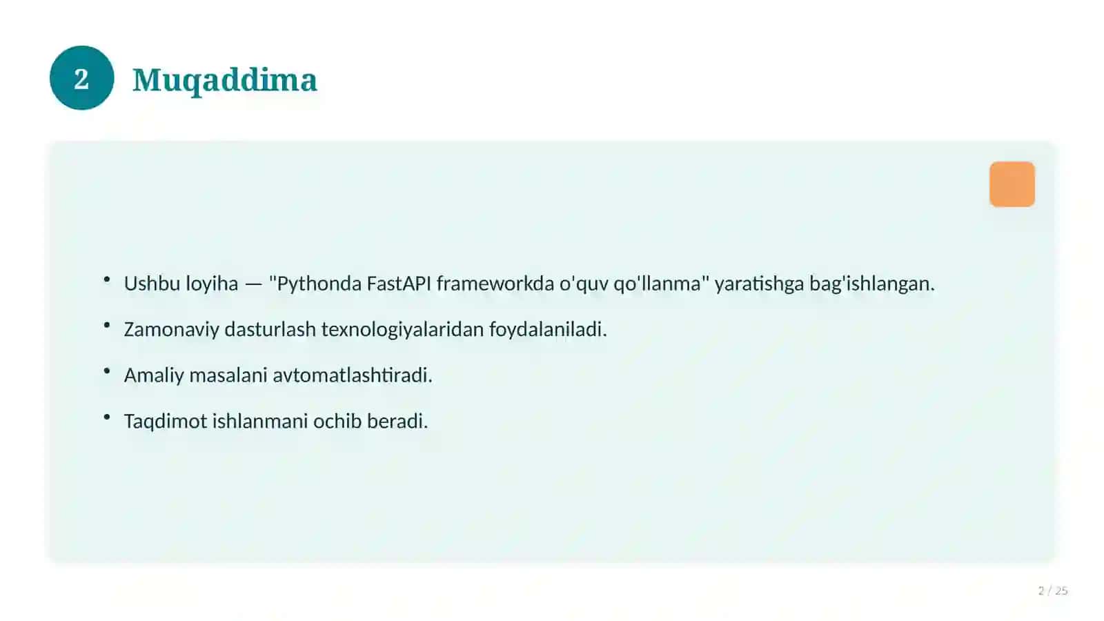 Pythonda FastAPI frameworkda o'quv qo'llanma 2