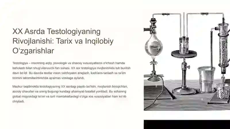 Testologiyaning XX asrda rivojlanishi 2