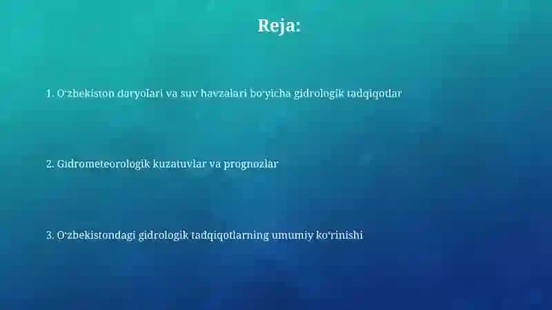 Gidrologik tadqiqotlar 2