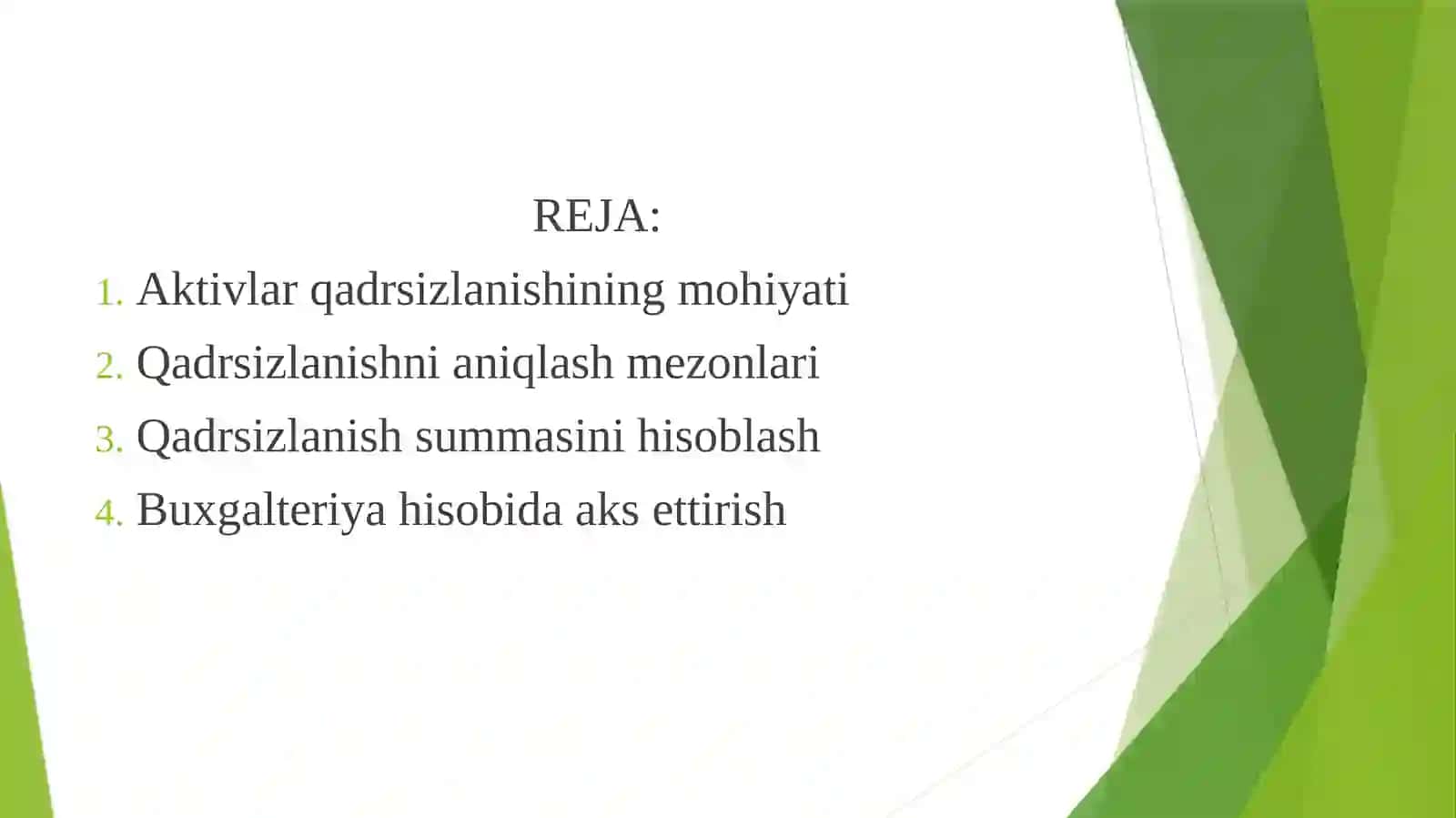 aktivlarni qadrsizlanishini hisobotda aks ettirish 2