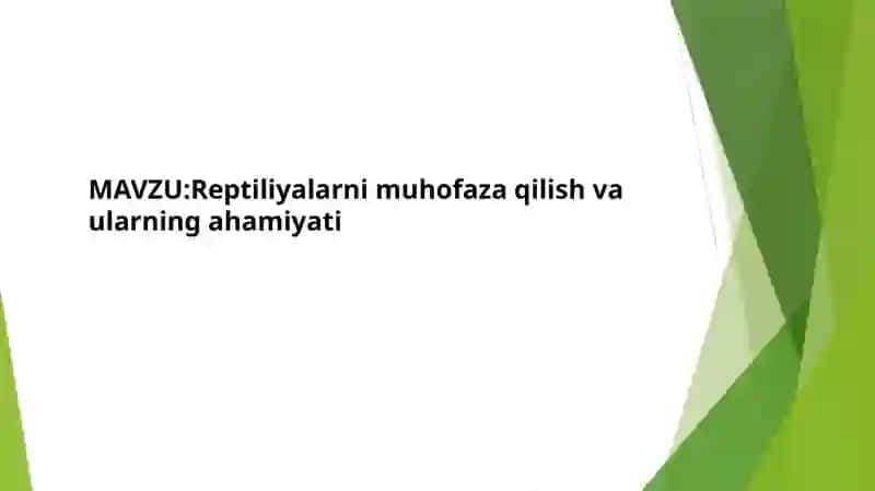 Reptiliyalar muhofazasi 2