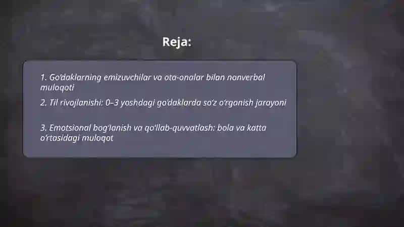 Go’daklarning kattalar bilan bo’ladigan muloqoti 2