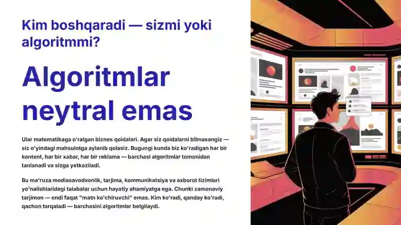 Algoritmlar, Filtrlar va Sun'iy Intellekt bilan ishlash 2