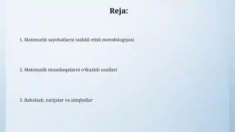 Matematik ekskursiyalar tashkil etish metodikasi 2