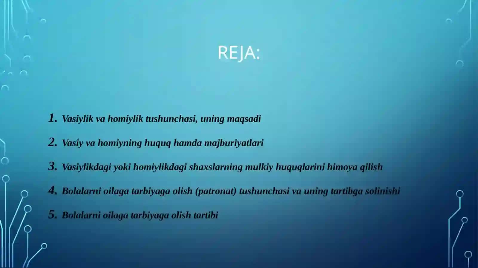 VASIYLIK VA HOMIYLIK 2