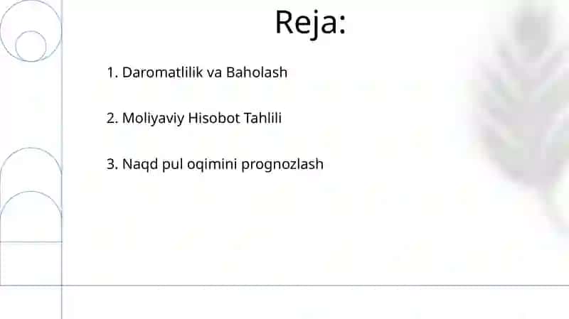 Moliyaviy hisobot va axborotlarni tahlil qilish 2