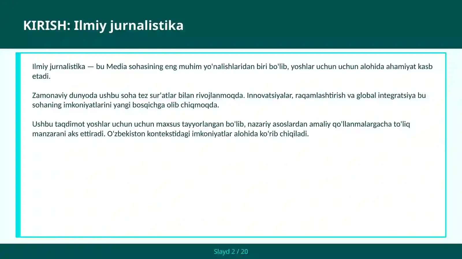 Ilmiy jurnalistika 2