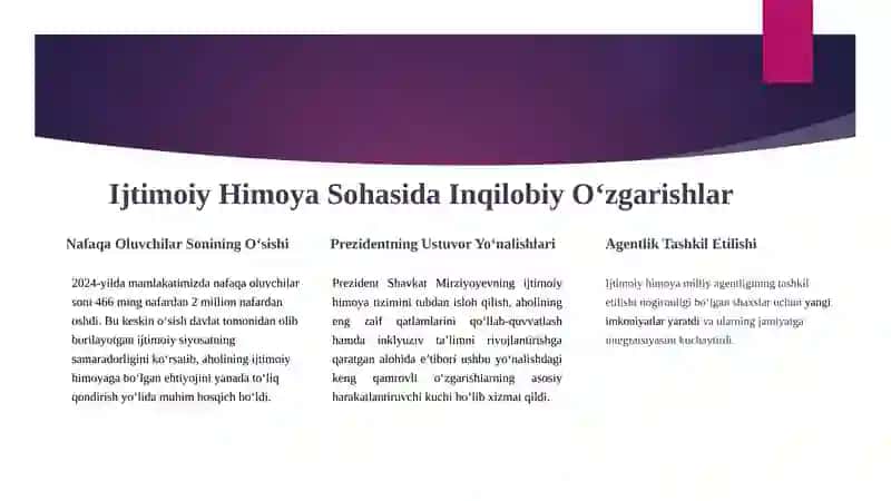 O‘ZBEKISTON RESPUBLIKASIDAGI IJTIMOIY O‘ZGARISHLAR 2