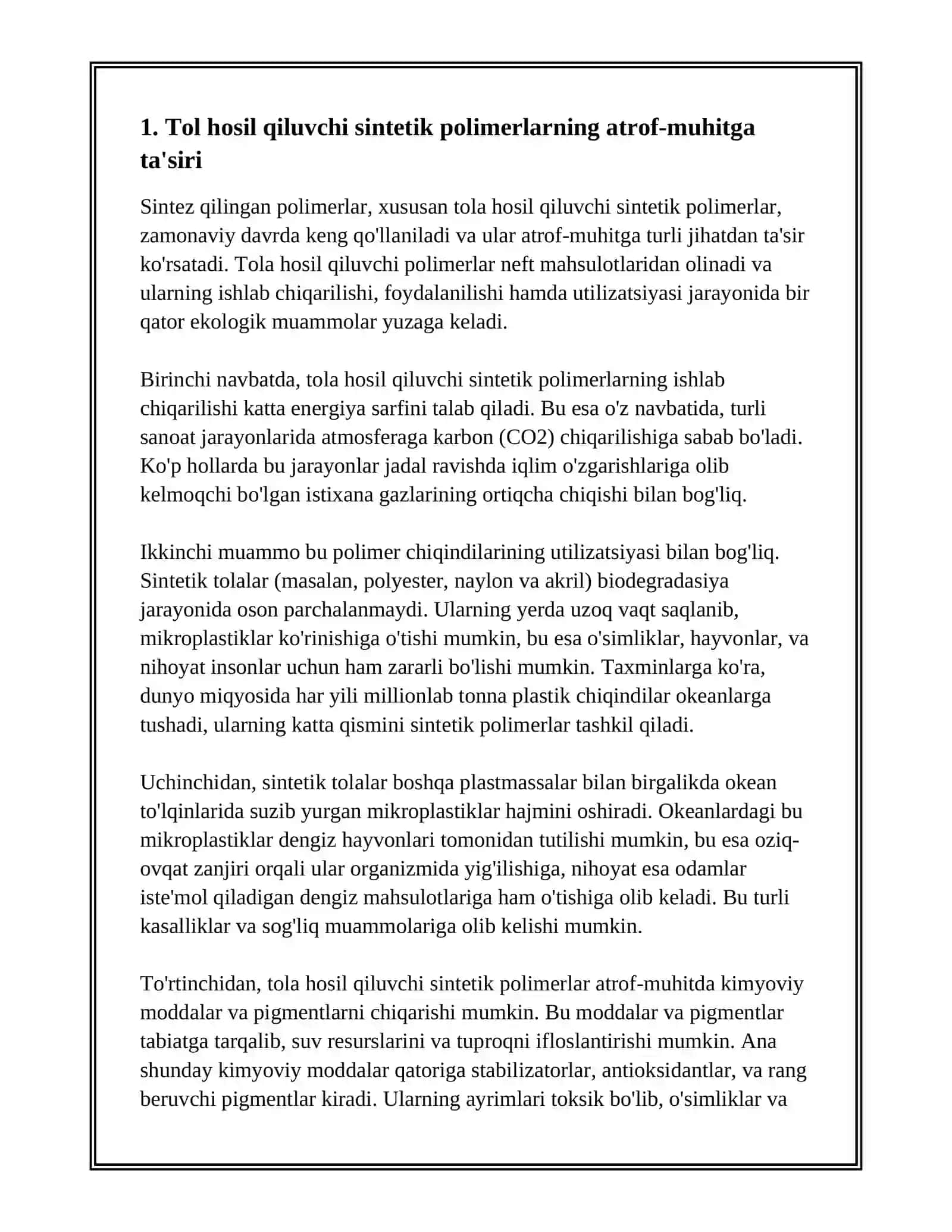 TOLA HOSIL QILUVCHI POLIMERLAR VA ATROF-MUHIT 2