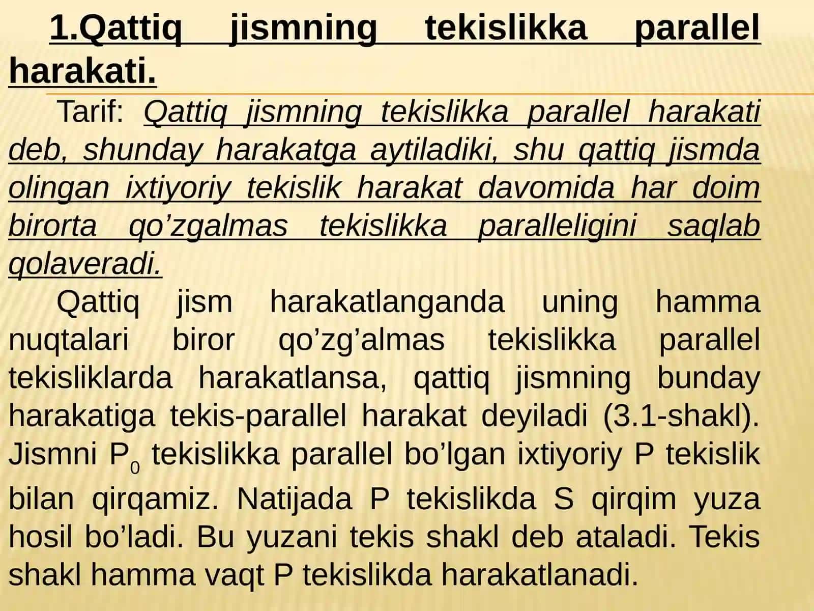 QATTIQ JISMNING TEKISPARALLEL HARAKATI 2
