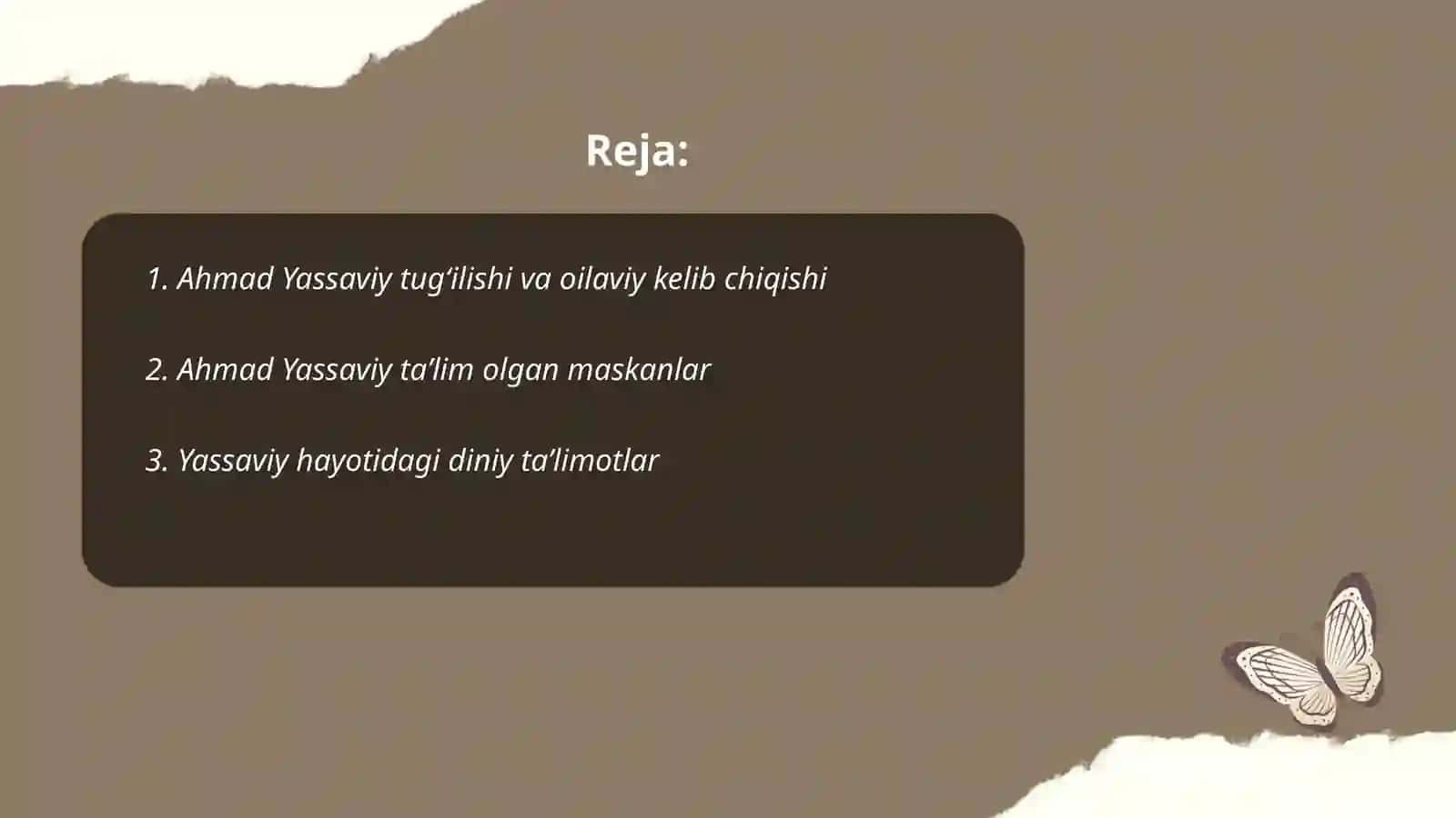 Ahmad Yassaviy hayoti va ijodi 2