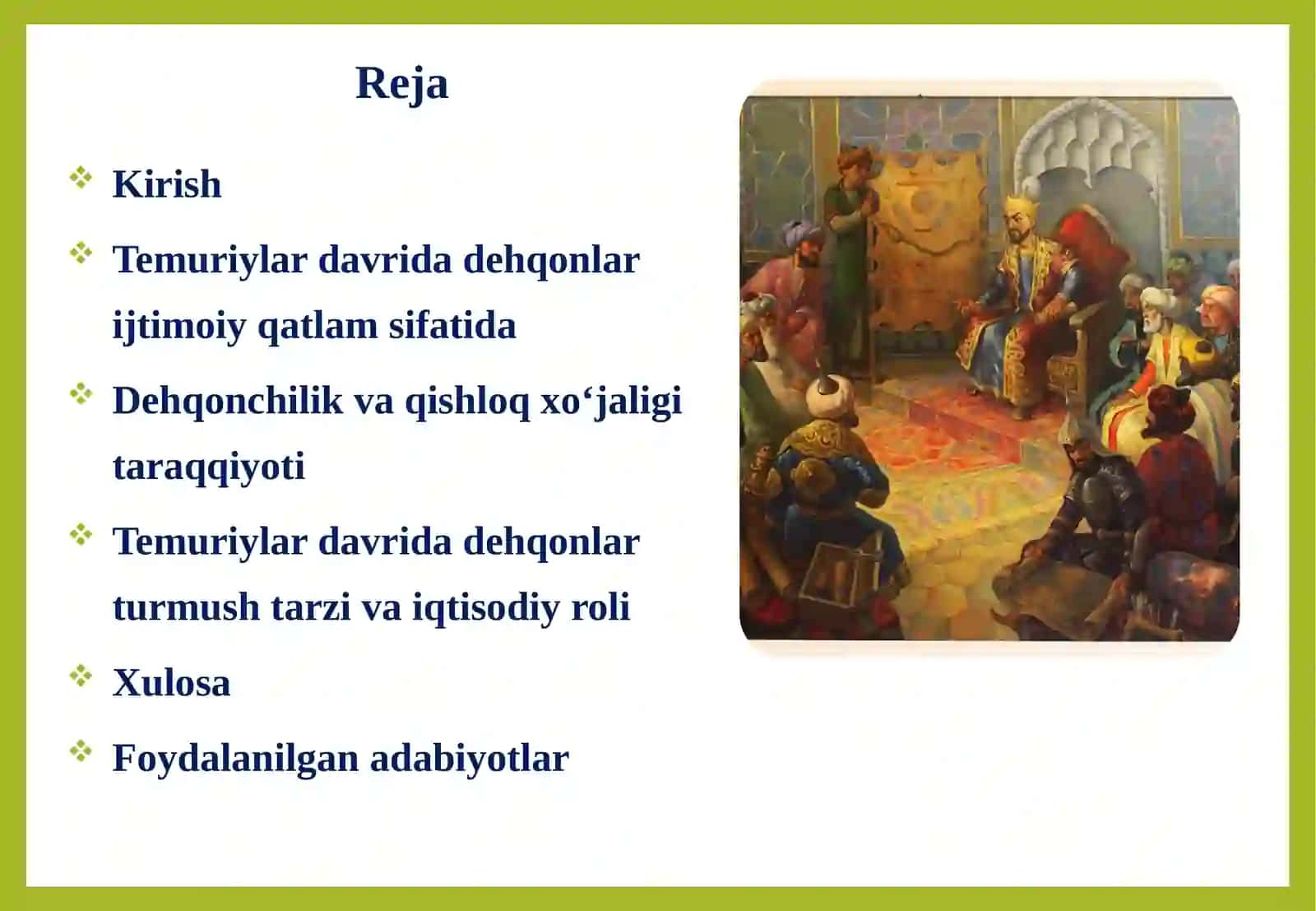 Temuriylar davri renessansida dehqonlar 2