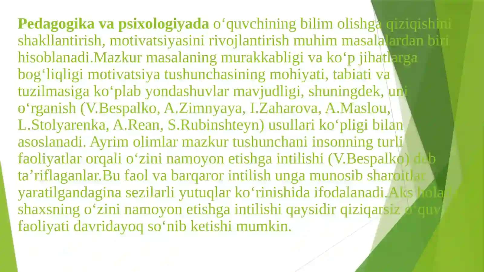 Motivatsiyani o‘rganishga oid asosiy yondashishlar 2
