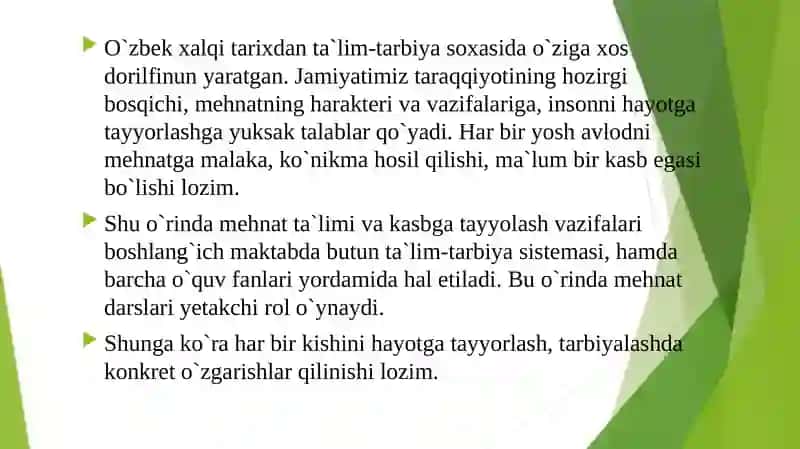 Texnologiyata’limning shakl va usullari 2