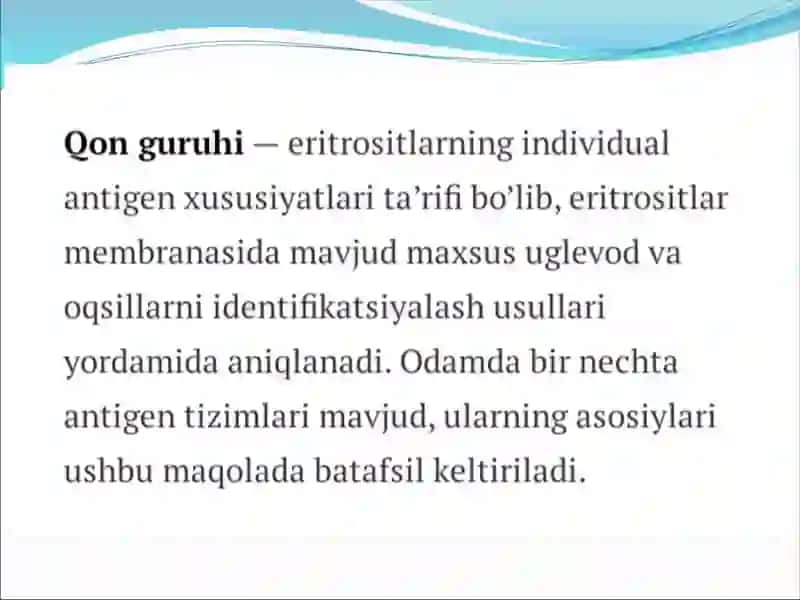 Qon guruhlari va rezus faktorni 2